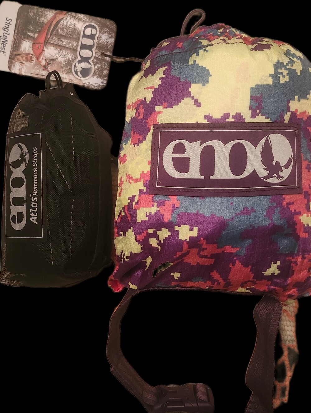 NWT Eno SingleNest Hammock And Eno Atlas Hammock Straps